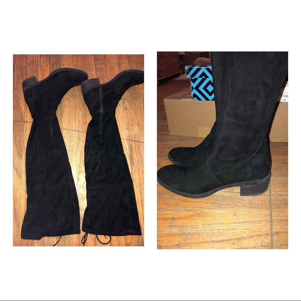 JCP Thigh High Black Suede Boots